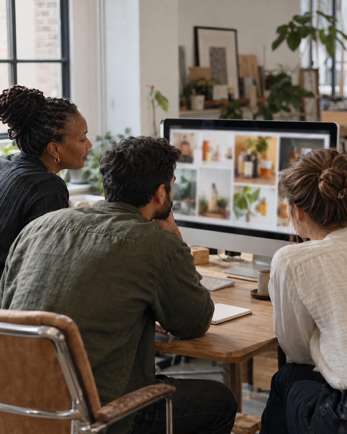 An agency team reviewing ad creative
