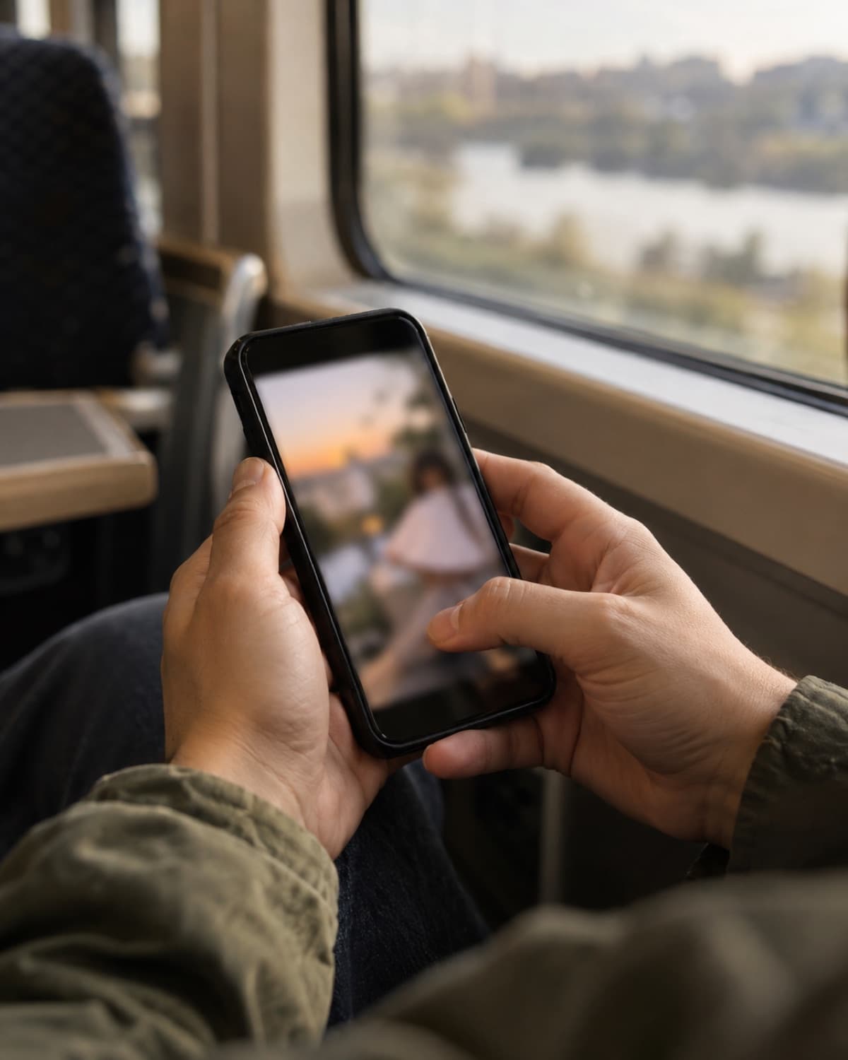 An app marketer reviewing ads on a phone