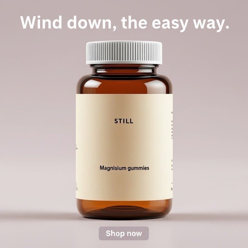 Feed ad: the STILL jar on mauve with the headline Wind down, the easy way